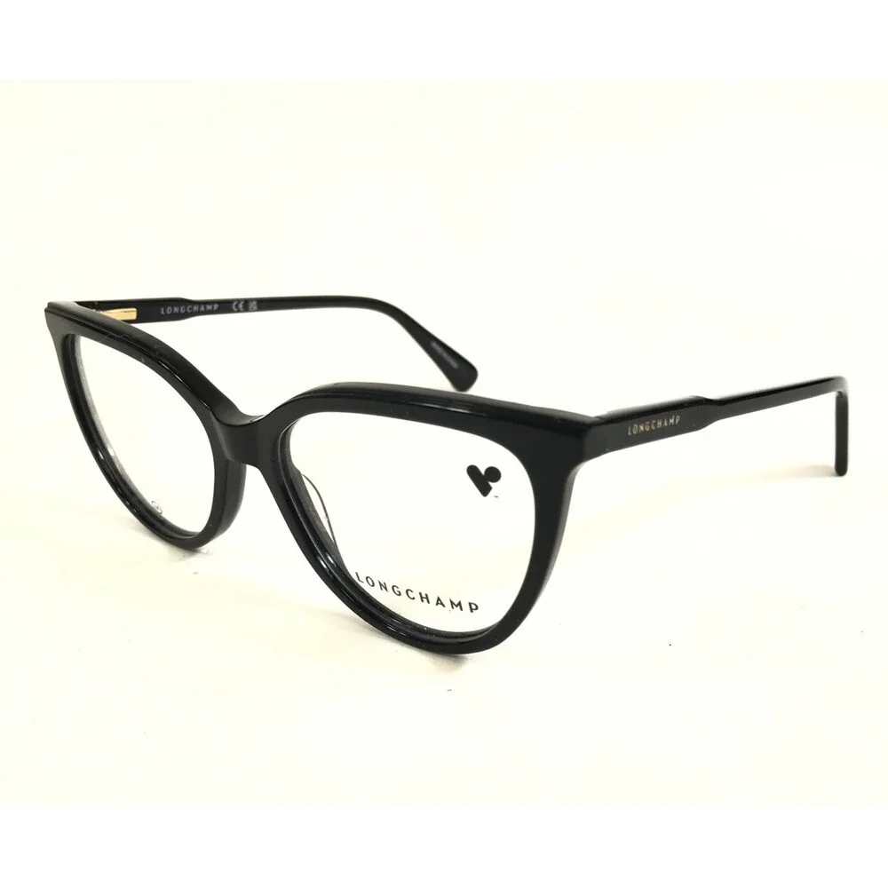 Longchamp Eyeglasses Frames LO2717 001 Shiny Black Cat Eye Full Rim 53-16-140